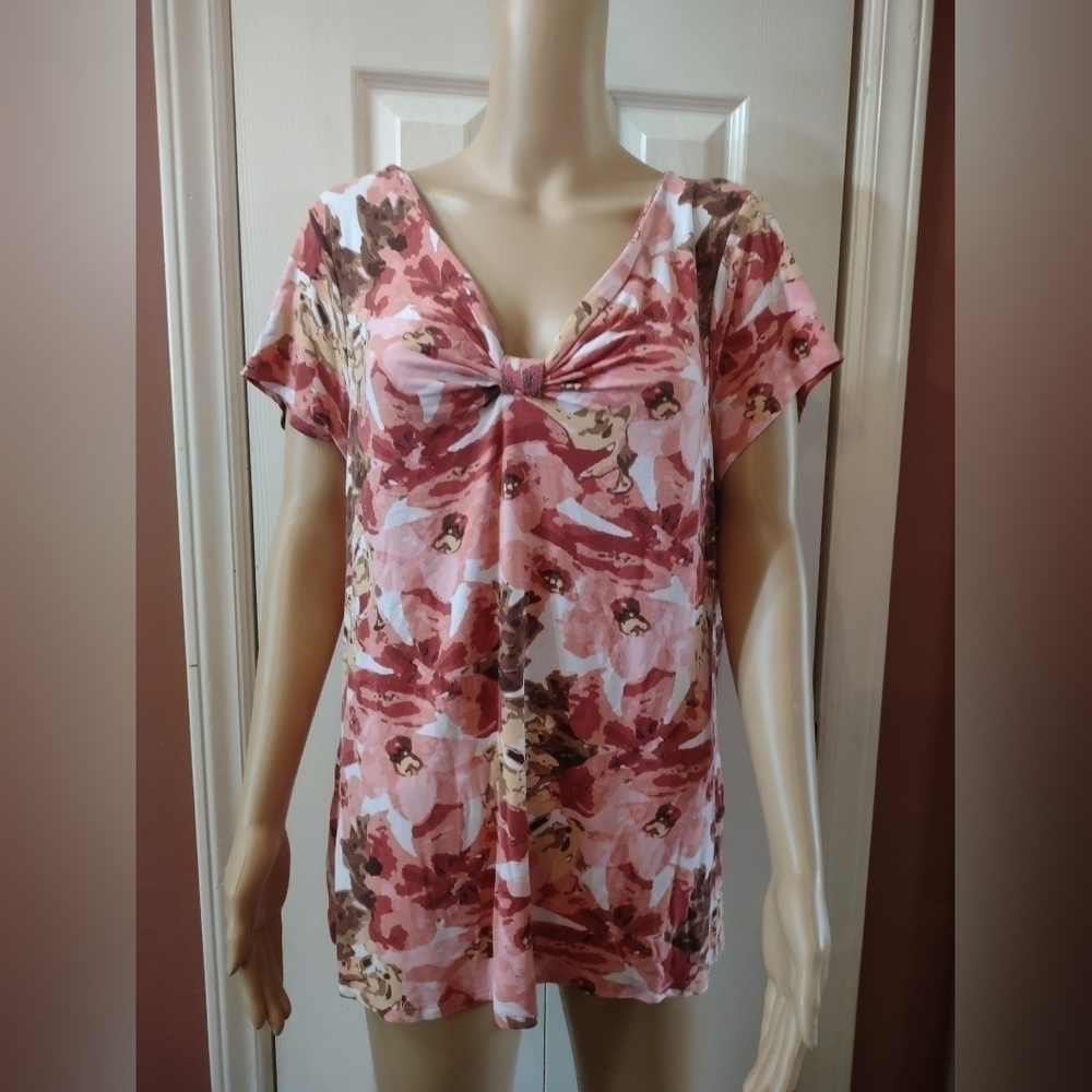 Dana Buchman Signature women's size large blouse shirt top summertime